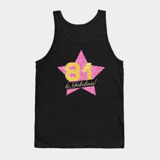 81st Birthday Gifts Women Fabulous - Pink Gold Tank Top